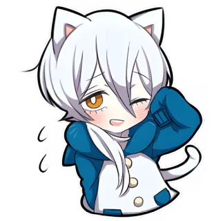 🫣 แมว, อนิเมะ, การ์ตูน, น่ารัก, คาวาอิ, จิบิ telegram sticker