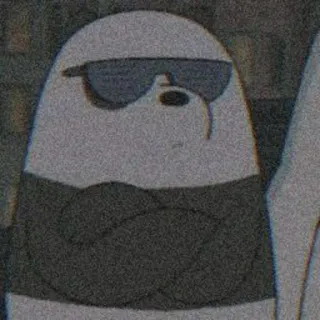 🧃 Ice Bear We Bare Bears Ice Bear, We Bare Bears, cartoon, cool, bear, sunglasses whatsapp sticker