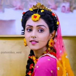 ☺️ @radhakrishna_world indiano, cultura, radha krishna, tradição, joias, retrato telegram sticker
