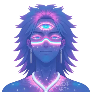 🌌 third eye, spiritual, galaxy, stars, blue, purple telegram sticker