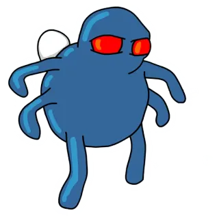 😒 monster, creature, cartoon, sticker, alien, blue, funny telegram sticker