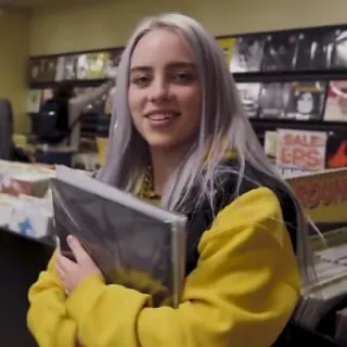 💧 Billie Eilish นักร้อง, นักดนตรี, คนดัง, Billie Eilish, ป๊อป telegram sticker