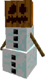 🎃 Minecraft minecraft, người tuyết golem, người tuyết, bí ngô, trò chơi điện tử telegram sticker
