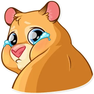 😢 햄스터, 울음, 슬픈, 귀여운, 만화, 이모지, 스티커 telegram sticker