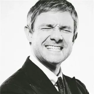 💎 Martin Freeman actor, portrait, celebrity, black and white telegram sticker