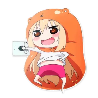 😀 Umaru Doma Himouto! Umaru-chan anime, character, umaru, himouto, sticker, cute, orange, hoodie telegram sticker