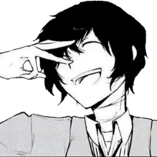 😄 Osamu Dazai Bungou Stray Dogs อนิเมะ, มังงะ, ดาไซ, Bungou Stray Dogs, ยิ้ม telegram sticker