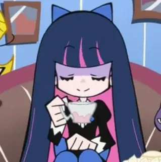 😁 Stocking Panty & Stocking with Garterbelt Anime, Desenho animado, Garota, Meia, Chá, Fofa telegram sticker