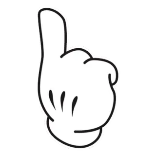 👆 mano, dedo, dibujos animados, Mickey Mouse whatsapp sticker