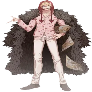 😏 Donquixote Doflamingo One Piece Anime, Manga, Donquixote Doflamingo, One Piece, Personaggio, Cattivo telegram sticker