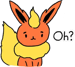 🧐 Flareon Oh? покемон, огонь, милый, животное telegram sticker