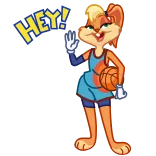 👋 Lola Bunny Space Jam HEY! การ์ตูน, กระต่าย, บาสเก็ตบอล, อนิเมชั่น, กีฬา, ตัวละคร telegram sticker