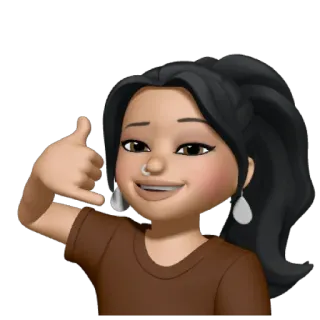 🤙 Frau, ruf mich an, Cartoon, Mädchen, freundlich, Bitmoji whatsapp sticker