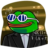 🤔 Pepe the Frog Pepe, ếch, meme, mọt sách, kính, toán học whatsapp sticker