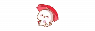 🫖 imut, menggemaskan, kawaii, karakter, payung, binatang telegram sticker