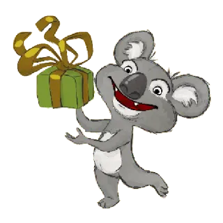 🎁 koala, gift, animal, cartoon telegram sticker