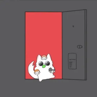 💮 cartoon, dog, sunglasses, door, anime telegram sticker