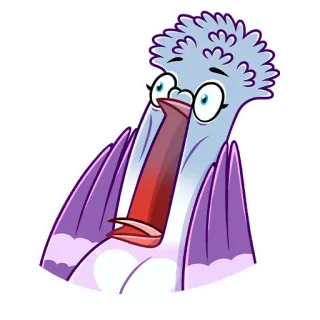 😱 птица, мультфильм, стикер, выражение, удивлён telegram sticker