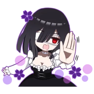 📛 Anime, Personaggio, Fascia, Gesto, Carino, Viola telegram sticker