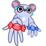 🍬 mouse, candy, cute, nervous, sweat, offering telegram sticker