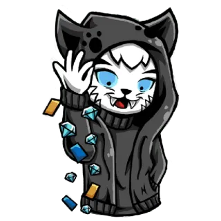 🎲 кот, мультфильм, аниме, стикер, бриллианты, фурри, милый telegram sticker