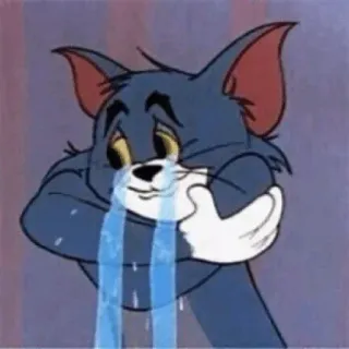 😭 Tom Cat Tom and Jerry cartoon, cat, crying, sad, tears, emotion, animated telegram sticker
