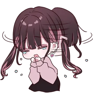 😢 anime, meisje, huilen, verdrietig, schattig, kawaii telegram sticker