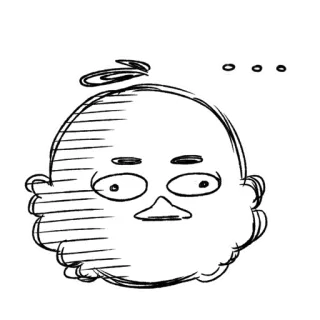 😐 ... Kreskówka, Rysunek, Szkic, Ptak, Słodki, Zabawny telegram sticker