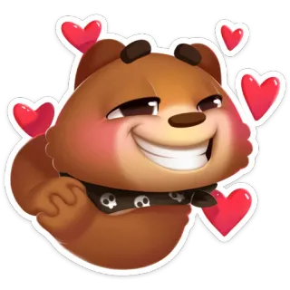 💕 медведь, мультфильм, сердечки, любовь, милый, животное whatsapp sticker