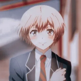 🙂 Anime, Karakter, Seragam sekolah, Potret whatsapp sticker