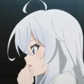 🍃 anime, girl, white hair, side view, character, cartoon, portrait telegram sticker