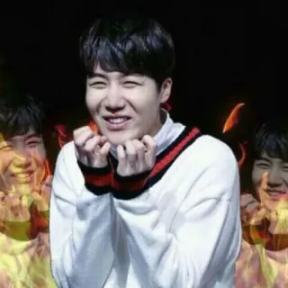 🤠 persona, sonriendo, llamas, retrato, coreano telegram sticker