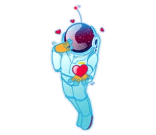 ❤️ astronaut, heart, love, space, cute, greeting, valentine telegram sticker