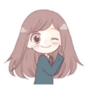 ✨ Cartone animato, Ragazza, Anime, Carino, Kawaii, Occhiolino telegram sticker