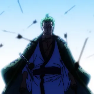 🍾 Zoro One Piece Аниме, Ван Пис, Зоро, Стрела, Меч, Самурай telegram sticker