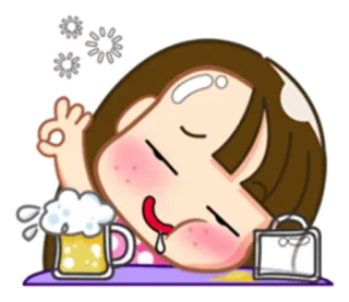 🍺 drinking, beer, sleep, drunk, cartoon, exhausted, celebration whatsapp sticker