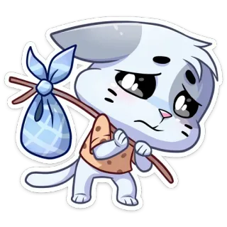 😔 cat, sad, cartoon, animal, emotions, sticker telegram sticker