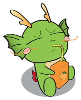 😗 naga, kartun, kotak jus, imut, kawaii, hewan, jus jeruk telegram sticker