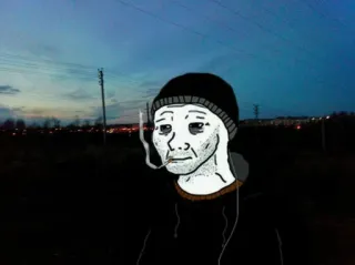 😔 doomer, smoking, sad, lonely, depressed telegram sticker