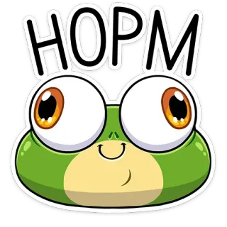👌 HOPM katak, kartun, binatang, mata, hijau, stiker telegram sticker