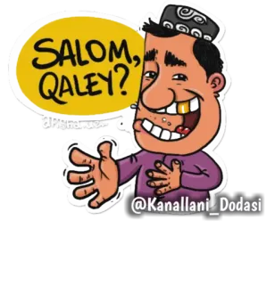 👋 SALOM, QALEY? greeting, cartoon, cheerful, smile, traditional telegram sticker