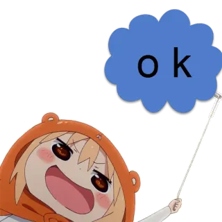 👍 ok anime, umaro, ok, cute, girl, cartoon telegram sticker
