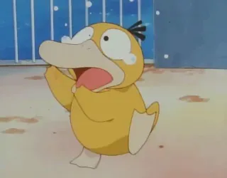 😥 Psyduck Pokemon Psyduck, Pokemon, geel, eend, angstig, cartoon telegram sticker