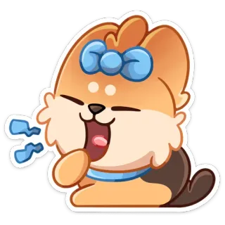 😴 anjing, imut, hewan, kartun, stiker, senang whatsapp sticker