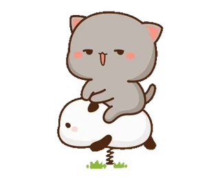 😁 animale, gatto, panda, carino, kawaii, cartone animato telegram sticker