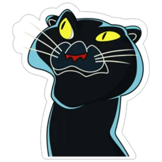 🙄 пантера, кошка, животное, наклейка, мультфильм telegram sticker