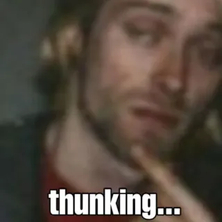 🤔 thunking... pensando, meme, engraçado, expressão telegram sticker