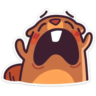 😭 Castoro, Cartone animato, Animale, Adesivo, Carino, Divertente, Emozione telegram sticker