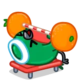 🏋️‍♀️ エンドウ豆, 重量挙げ, オレンジ, 漫画, 運動 telegram sticker