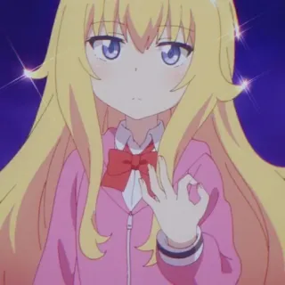 👌 Gabriel White Tenma Gabriel DropOut อนิเมะ, ผู้หญิง, ผมบลอนด์, นางฟ้า, โอเค whatsapp sticker